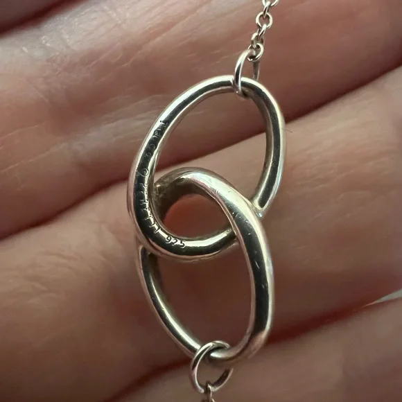 Elsa Peretti, Tiffany&Co double loop necklace pendant, silver 925 authentic